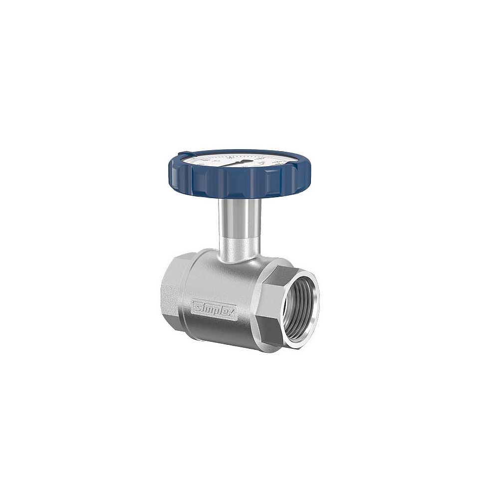 FL Kugelhahn m. Thermometergriff, blau